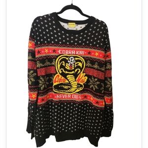 Ripple Junction Cobra Kai Black and Red Crewneck Sweater